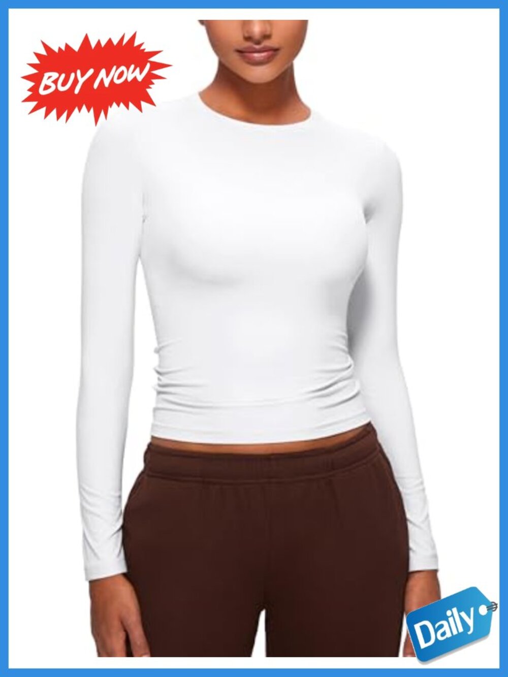 Softembrace Crewneck Long Sleeve Fitted Top